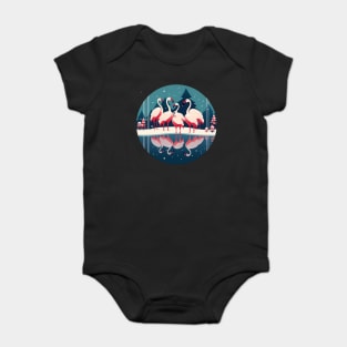 Flamingo Flock Sunset, Love Flamingos Baby Bodysuit
